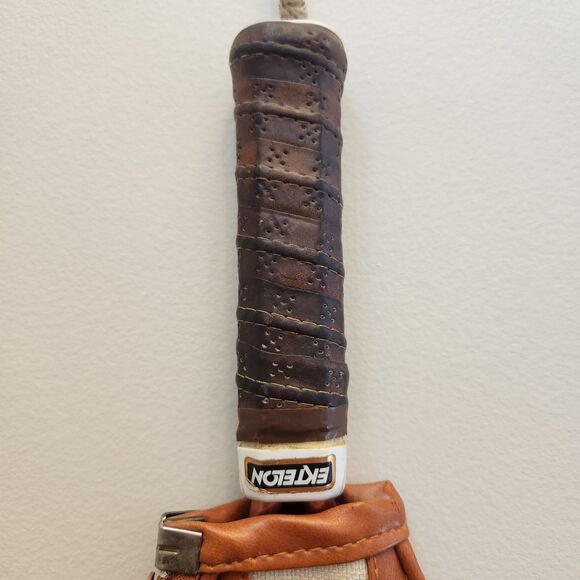 Vintage Burnt Orange Ektelon Flex Racquetball Racquet Small Leather Handle MCM - Picture 5 of 12